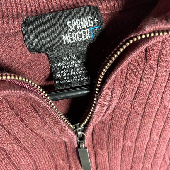 Spring + Mercer medium maroon zip up sweater - Picture 3 of 3